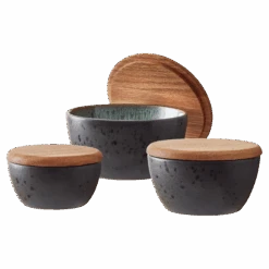 BITZ Schalenset M. Holzdeckel 3 Stck.