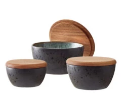 BITZ Schalenset M. Holzdeckel 3 Stck. -Geschäft Für Küchenbedarf 12487 high