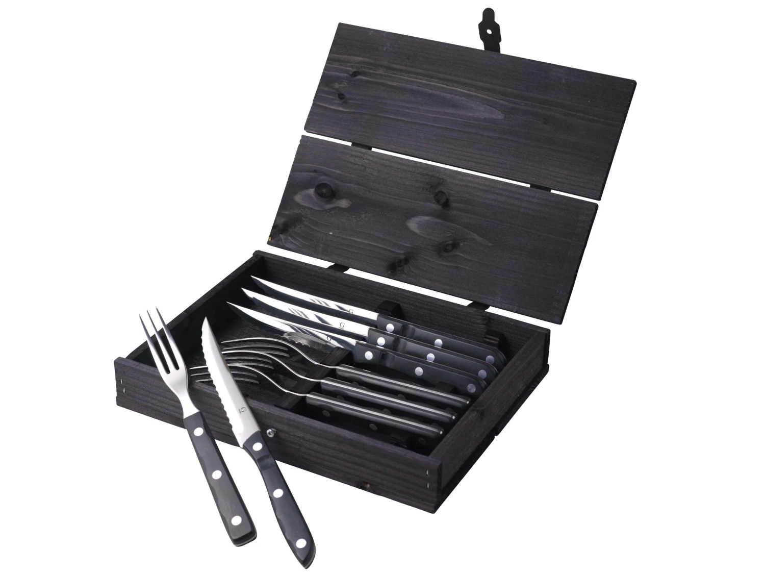 Gense Old Farmer Black Steak Besteck 8 Teile 5 Gense Old Farmer Black Steak Besteck 8 Teile – Bild 5