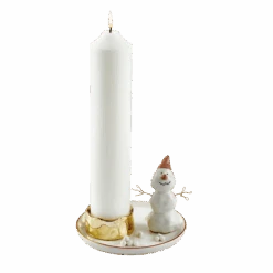 Schneemann Kerzenhalter F/Blockkerzen
